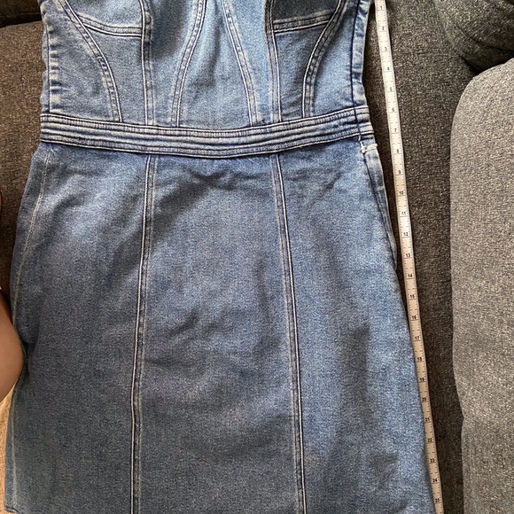 7 for all mankind denim corset styler dress size L - Picture 5 of 6
